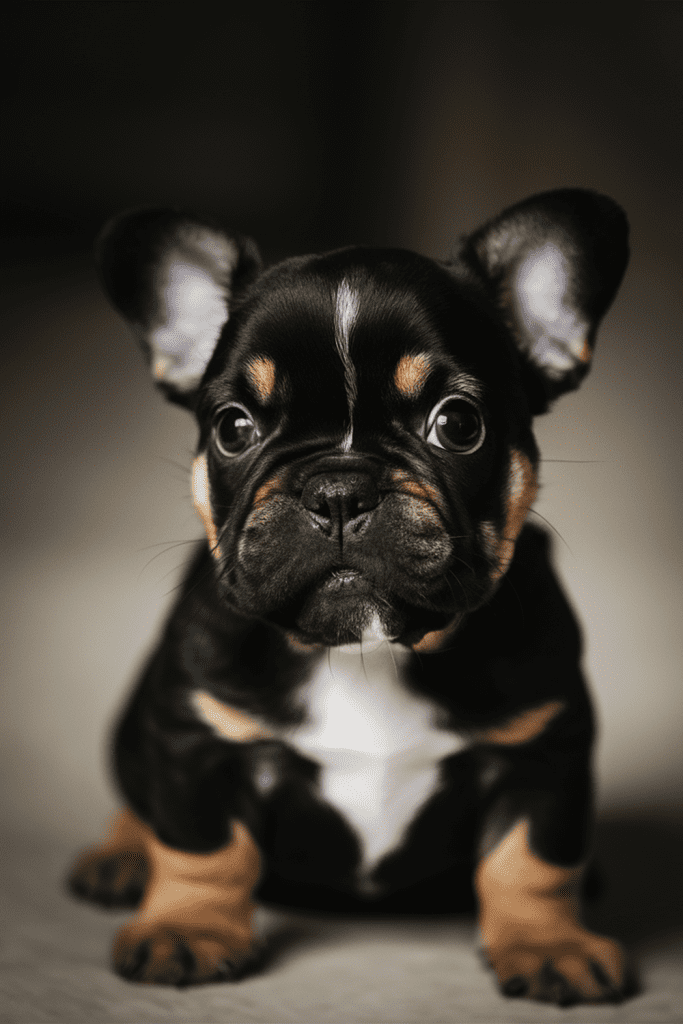 black and fawn french bull dog puppy