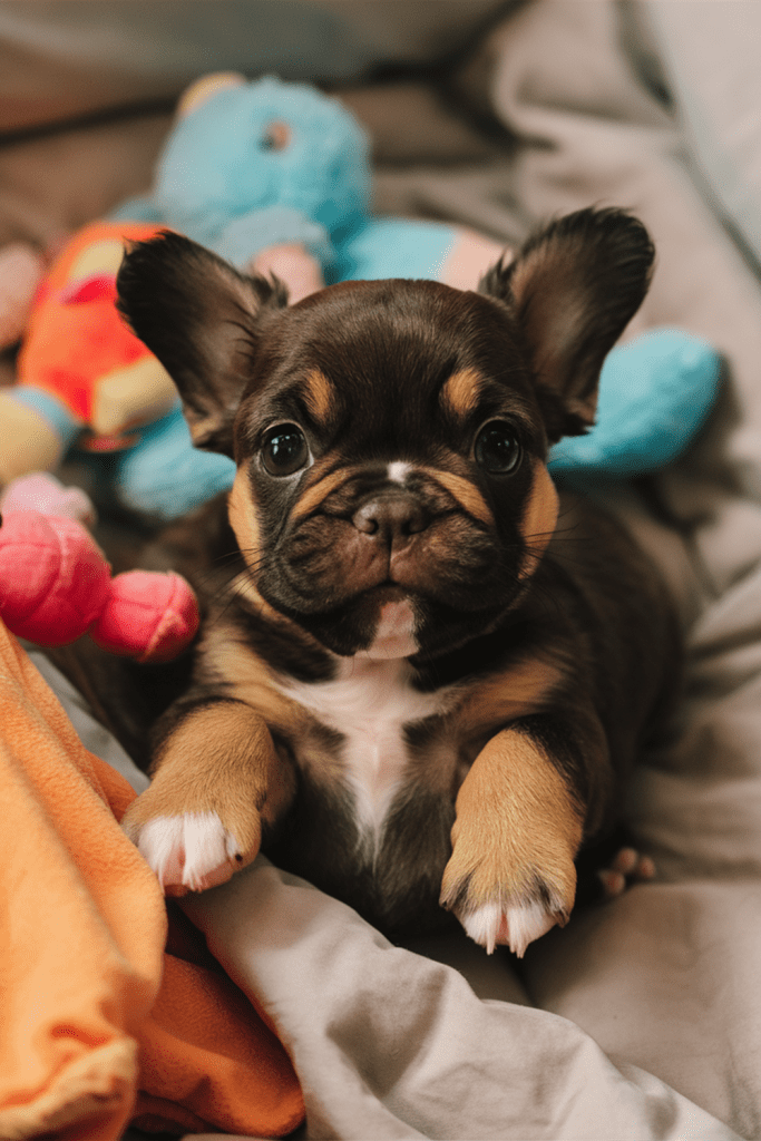 chocolate and tan french bull dog puppy