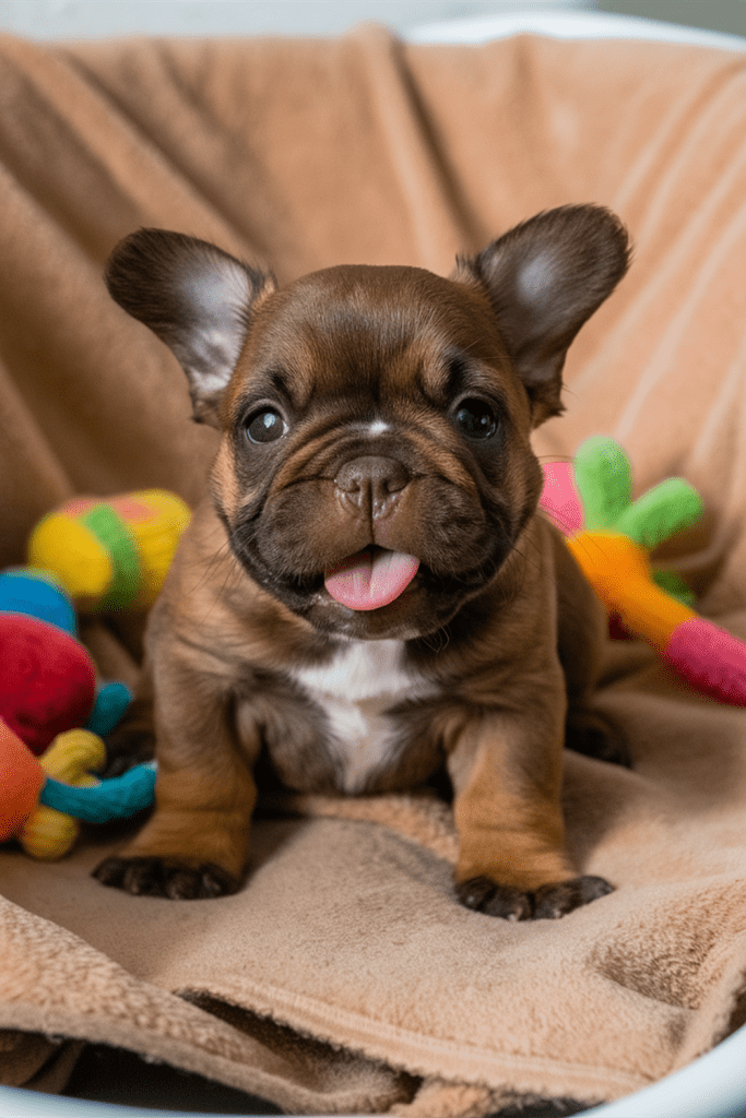 chocolate french bull dog puppy