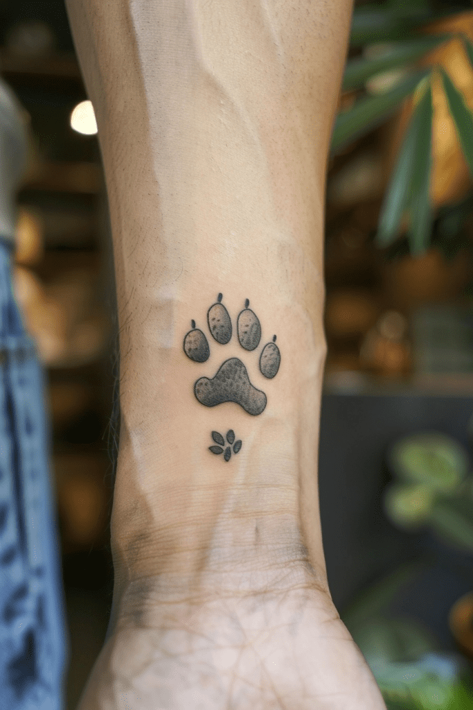 Paw Print on Wrist Tattoo