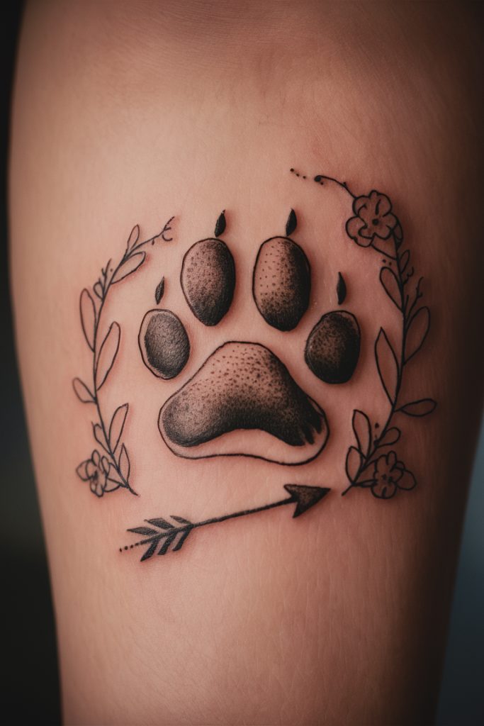 Paw Print with Arrow