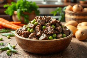 Homemade Beef and Sweet Peas Dog Food Recipe