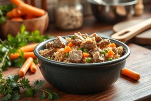 Homemade Lamb and Brown Rice Dog Food Recipe