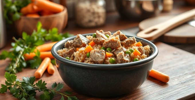 Homemade Lamb and Brown Rice Dog Food Recipe