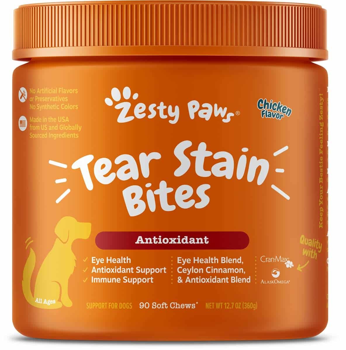 Zesty Paws Tear Stain Support Soft Chews for Dogs
