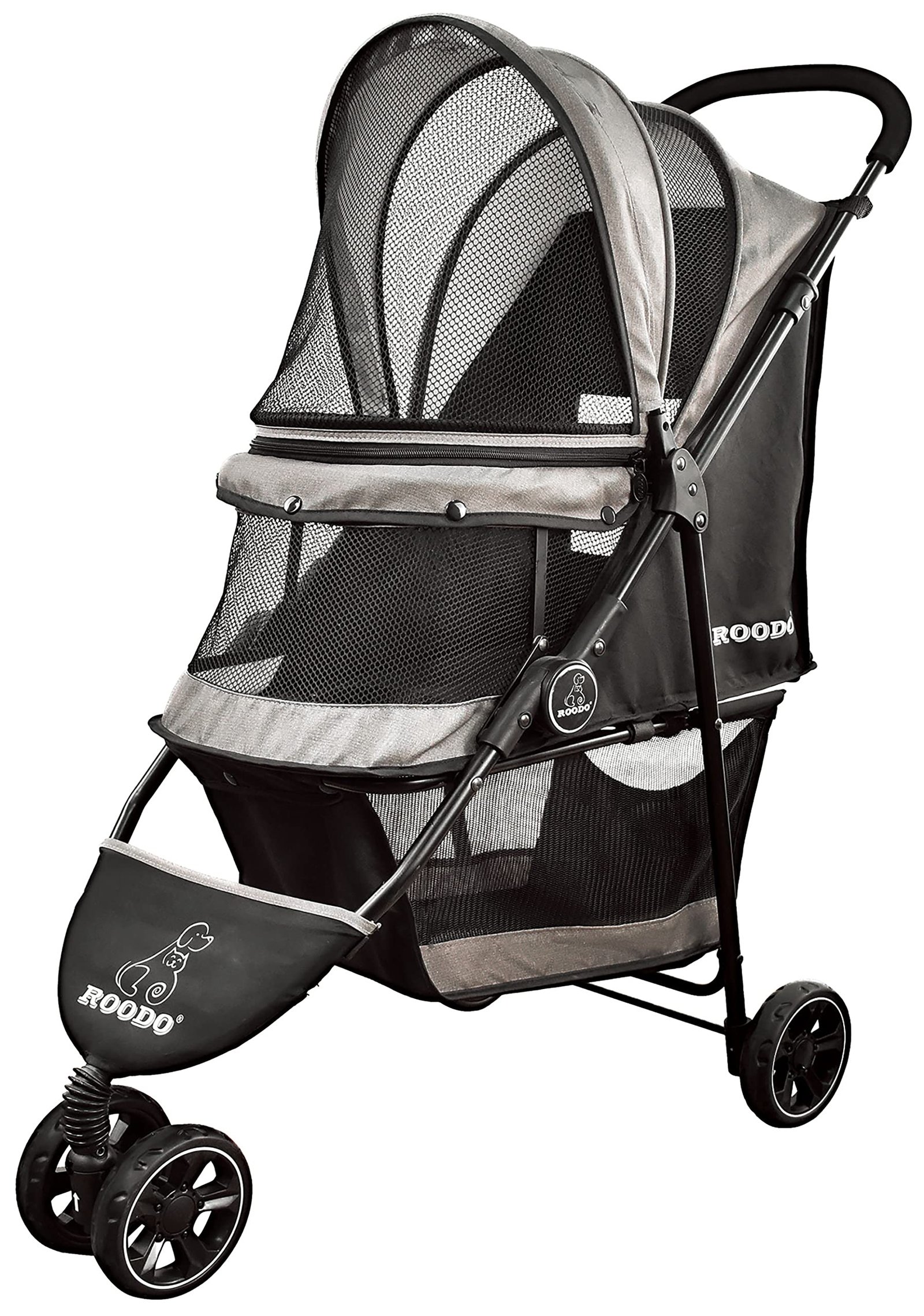 The Best Stroller for Small Dogs: Top Picks for 2024 3 ROODO Escort 3 Wheel Dog Stroller Pet Strollers Small Medium Dogs Cat Kitty Cup Holder Lightweight Pet Gear Jogger Travel System Foldable(Grey) Grey 33x37 Inch (Pack of 1)