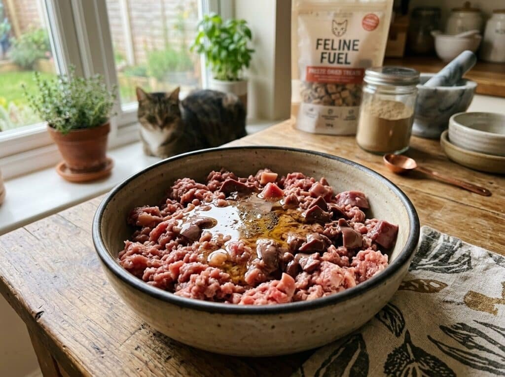Salmon & Broccoli Omega Boost Recipe DIY Raw Meat Diet Every Cat Will Love
